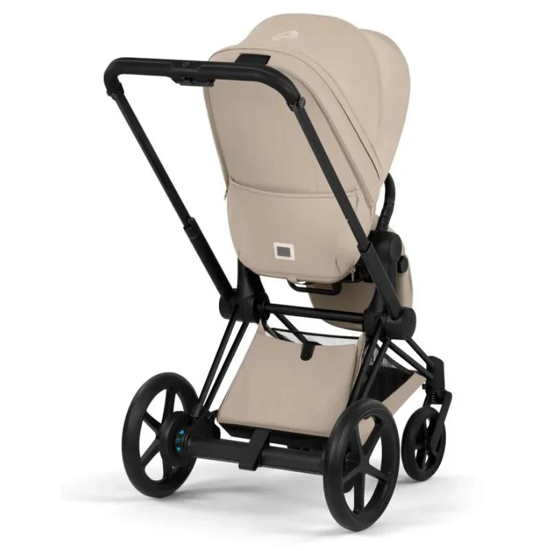 Cybex E-Priam Stroller, Matte Black Frame/Cozy Beige Lux Seat - Image 3