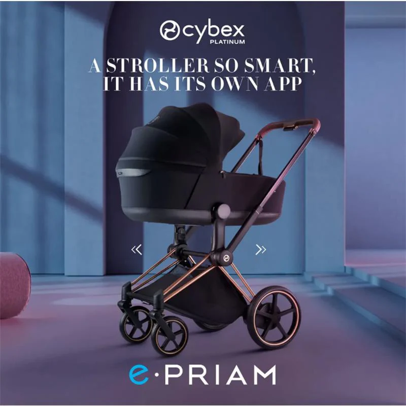 Cybex E-Priam Stroller, Matte Black Frame/Cozy Beige Lux Seat - Image 5