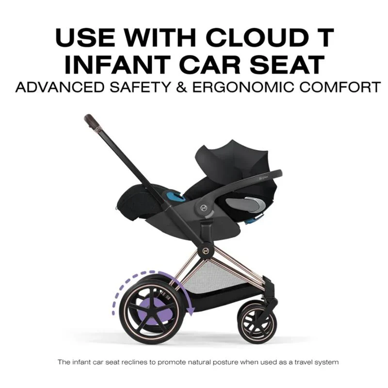 Cybex E-Priam Stroller, Rose Gold Frame/Sepia Black Lux Seat - Image 10