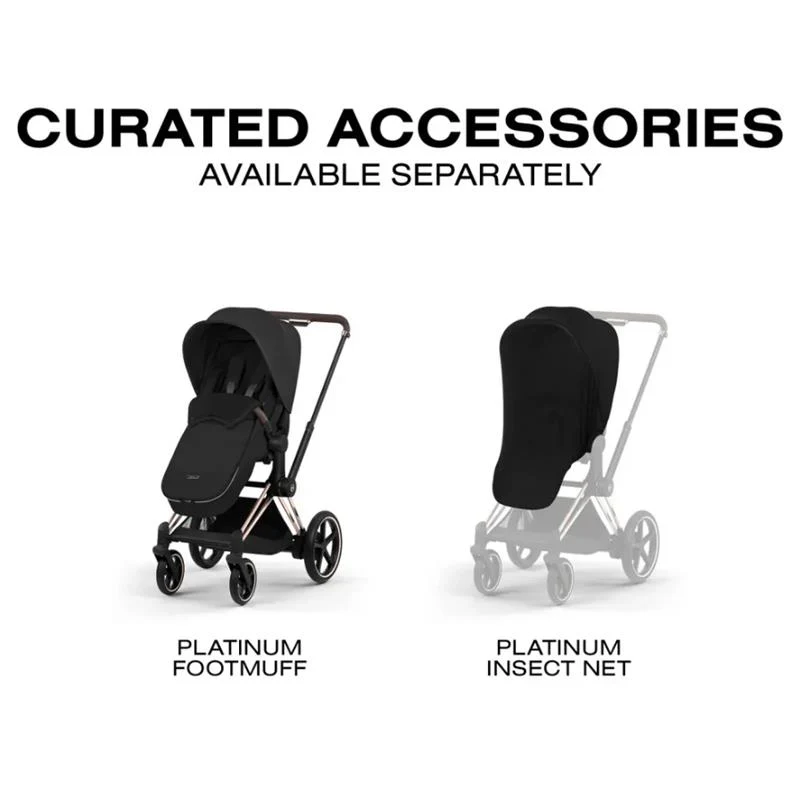 Cybex E-Priam Stroller, Rose Gold Frame/Sepia Black Lux Seat - Image 11