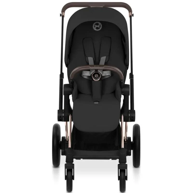 Cybex E-Priam Stroller, Rose Gold Frame/Sepia Black Lux Seat - Image 2