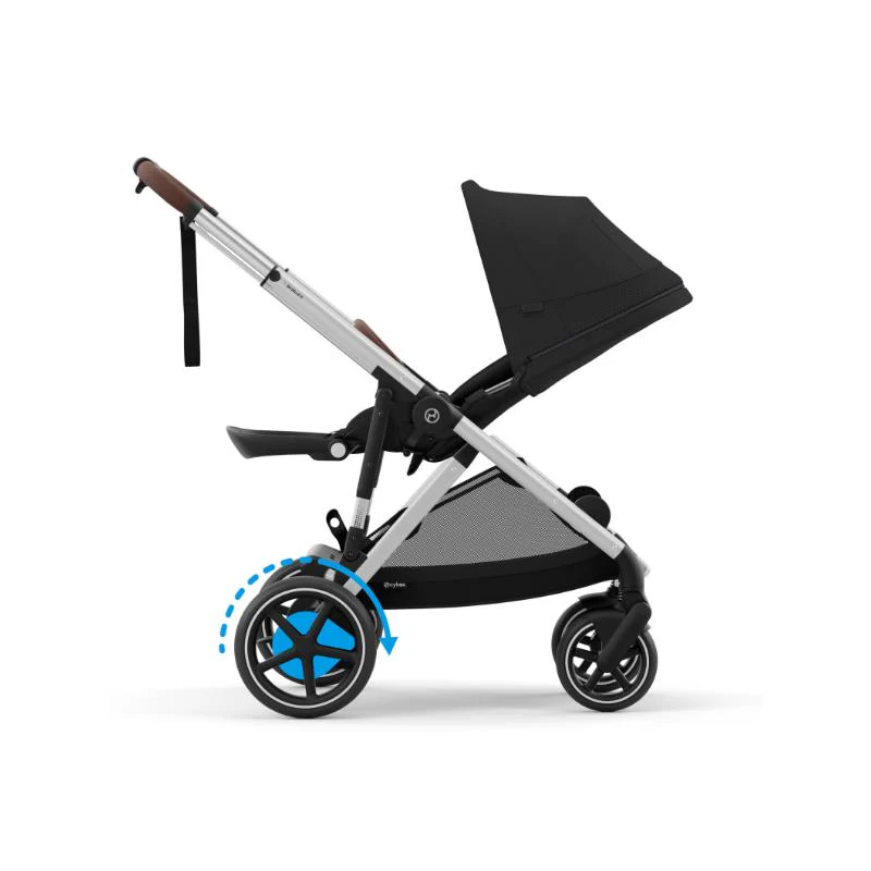 Cybex - Egazelle S Electronic Assist Stroller, Silver Frame With Moon Black Seat - Image 6