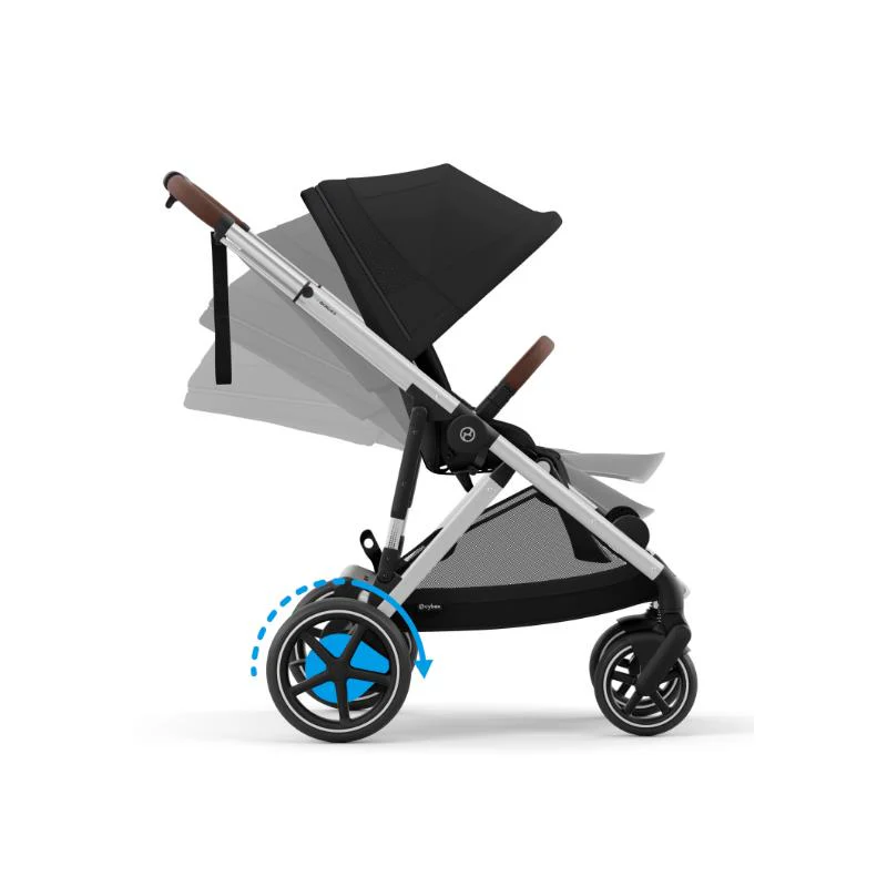 Cybex - Egazelle S Electronic Assist Stroller, Silver Frame With Moon Black Seat - Image 7