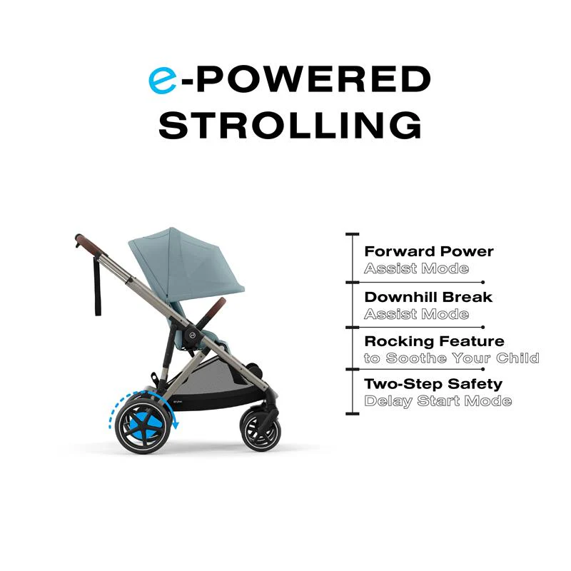 Cybex - Egazelle S Single-to-Double Stroller, Black Frame/Moon Black - Image 8