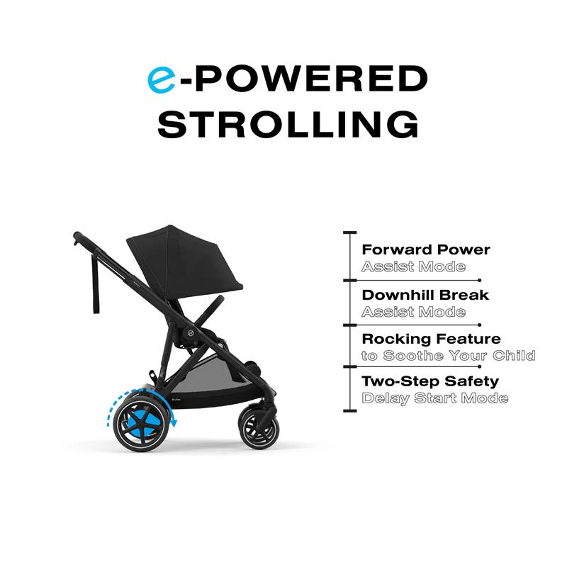 Cybex - Egazelle S Single-to-Double Stroller, Black Frame With Moon Black Seat - Image 3