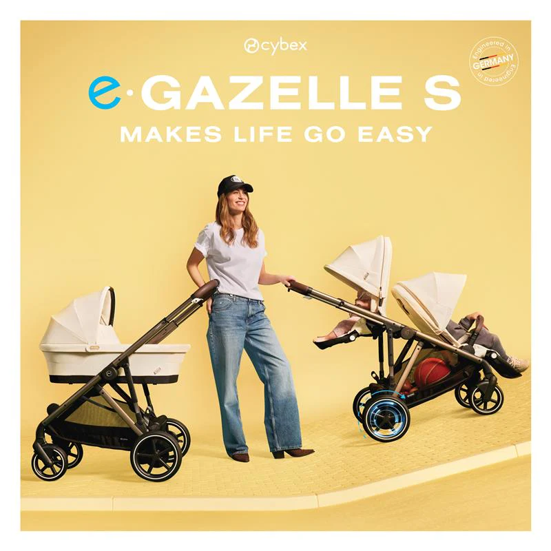 Cybex - Egazelle S Single-to-Double Stroller, Silver Frame/Ocean Blue - Image 11