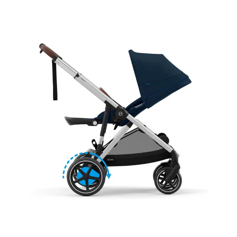 Cybex - Egazelle S Single-to-Double Stroller, Silver Frame/Ocean Blue - Image 5