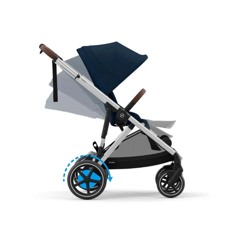 Cybex - Egazelle S Single-to-Double Stroller, Silver Frame/Ocean Blue - Image 6