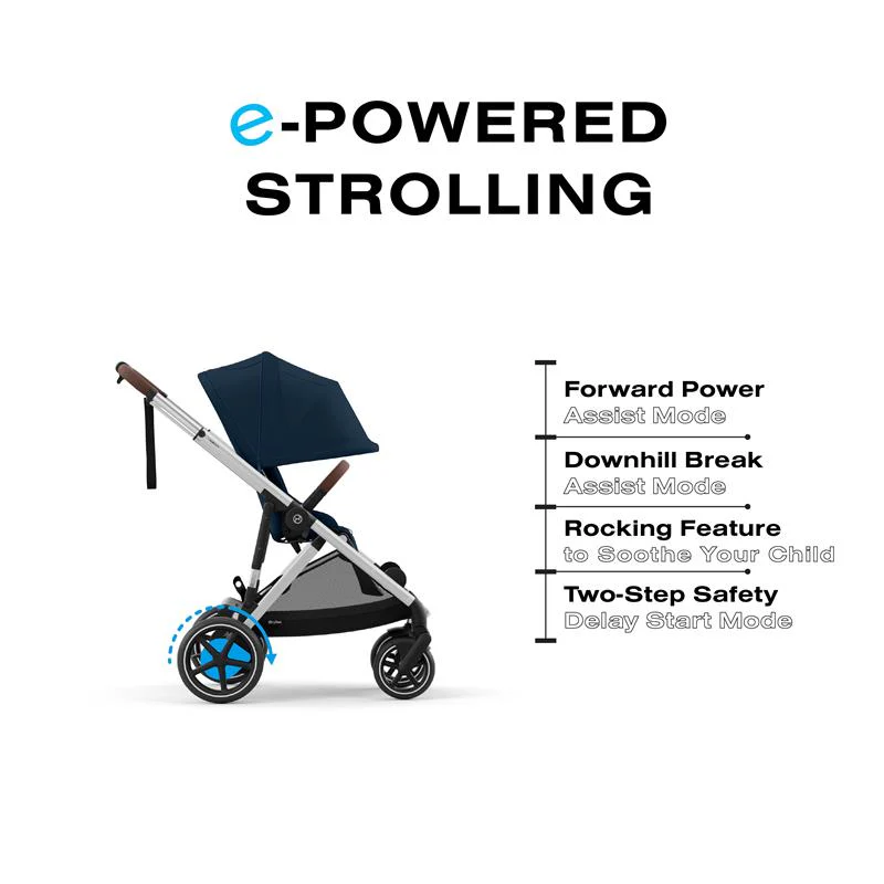 Cybex - Egazelle S Single-to-Double Stroller, Silver Frame/Ocean Blue - Image 7