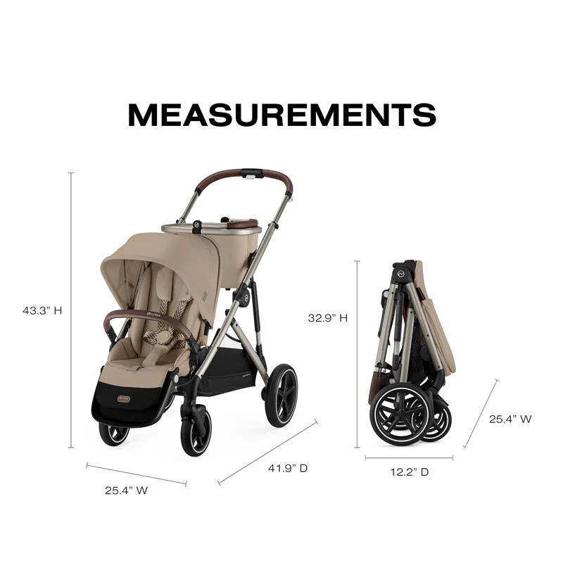 Cybex - Gazelle S 2 Single-to-Double Stroller, Taupe Frame/Almond Beige - Image 6