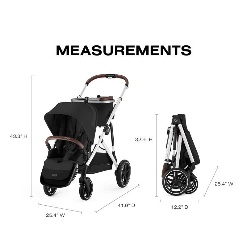 Cybex - Gazelle S 2 Single-to-Double Stroller, Silver Frame/Moon Black - Image 6
