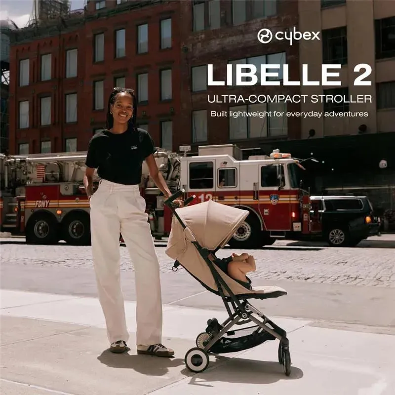 Cybex - Libelle Lightweight Travel Baby Stroller with Ultra Compact Carry On Fold, Almond Beige - Image 6