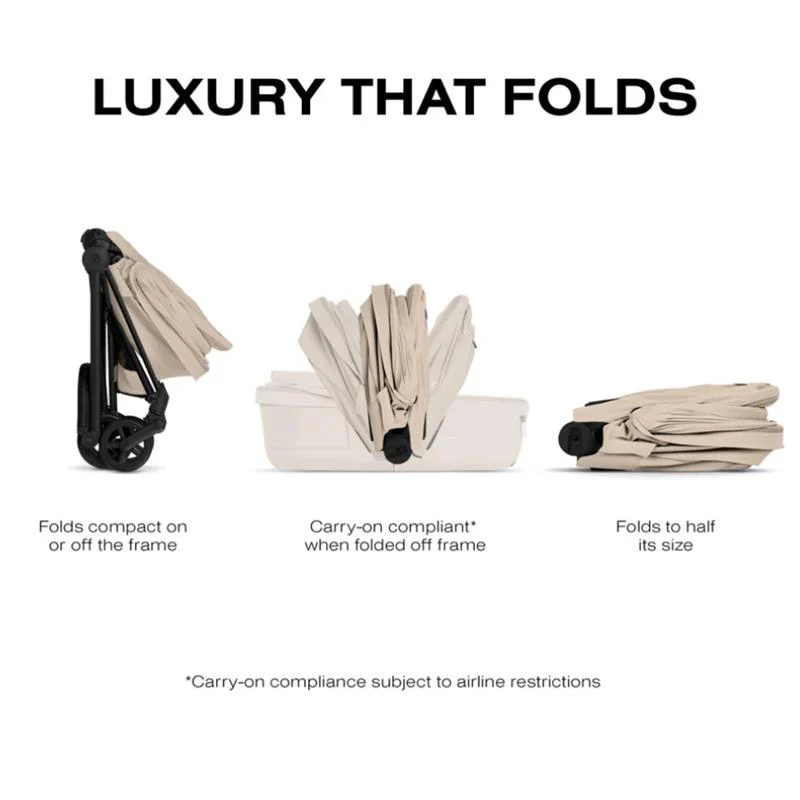 Cybex Mios/Coya Fold Lux Carry Cot, Cozy Beige - Image 5