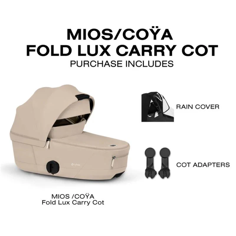 Cybex Mios/Coya Fold Lux Carry Cot, Cozy Beige - Image 6