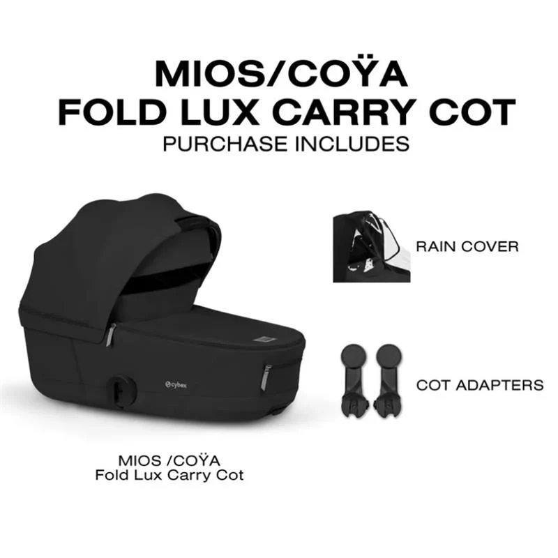 Cybex Mios/Coya Fold Lux Carry Cot, Sepia Black - Image 6