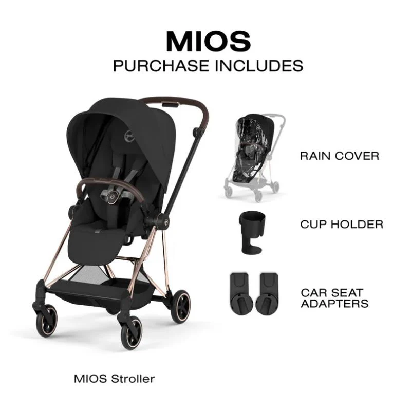 Cybex Mios Stroller, Rose Gold Frame/Sepia Black Lux Seat - Image 8