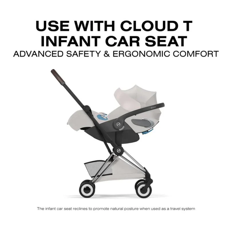 Cybex Platinum Coya Stroller Style Collection, Chrome Frame/City Grey Lux Seat - Image 8