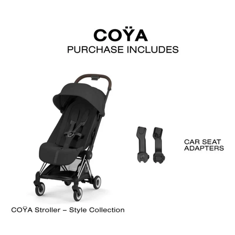 Cybex Platinum Coya Stroller Style Collection, Chrome Frame/Sepia Black Lux Seat - Image 6