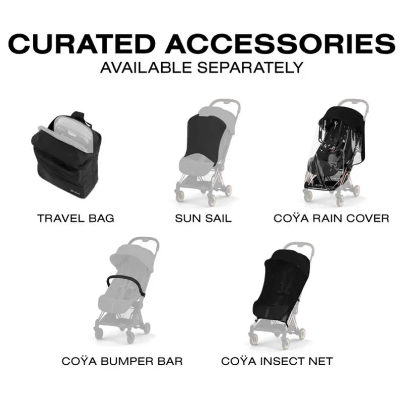 Cybex Platinum Coya Stroller Style Collection, Chrome Frame/Sepia Black Lux Seat - Image 8