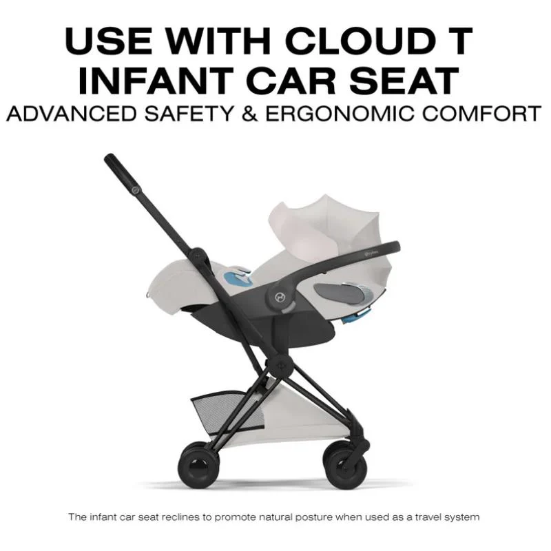 Cybex Platinum Coya Stroller Style Collection, Matte Black Frame/City Grey Lux Seat - Image 10