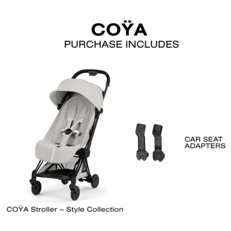 Cybex Platinum Coya Stroller Style Collection, Matte Black Frame/City Grey Lux Seat - Image 8