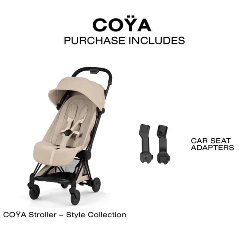 Cybex Platinum Coya Stroller Style Collection, Matte Black Frame/Cozy Beige Lux Seat - Image 7