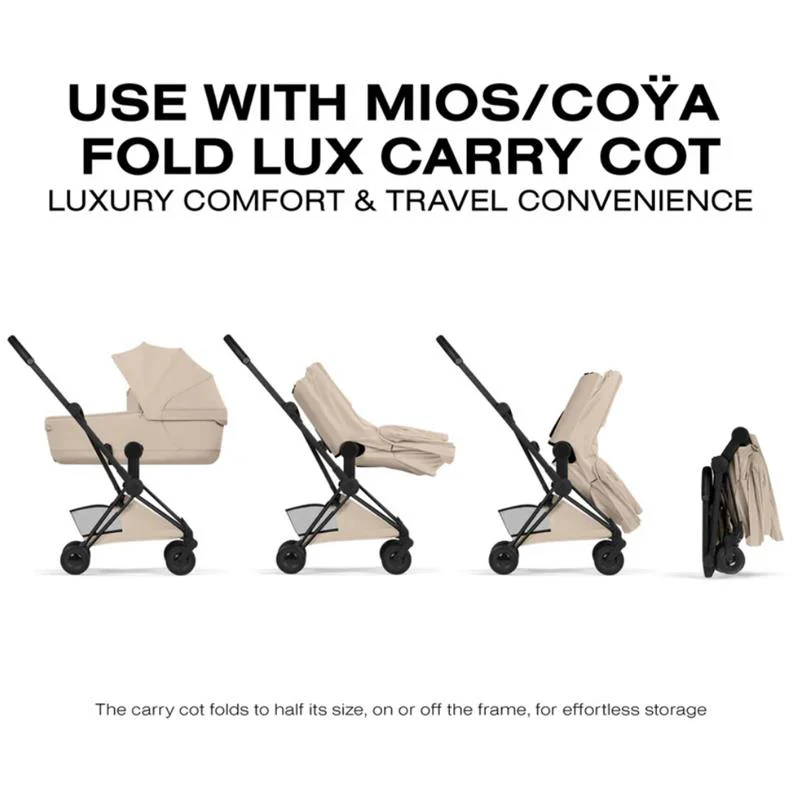 Cybex Platinum Coya Stroller Style Collection, Matte Black Frame/Cozy Beige Lux Seat - Image 8