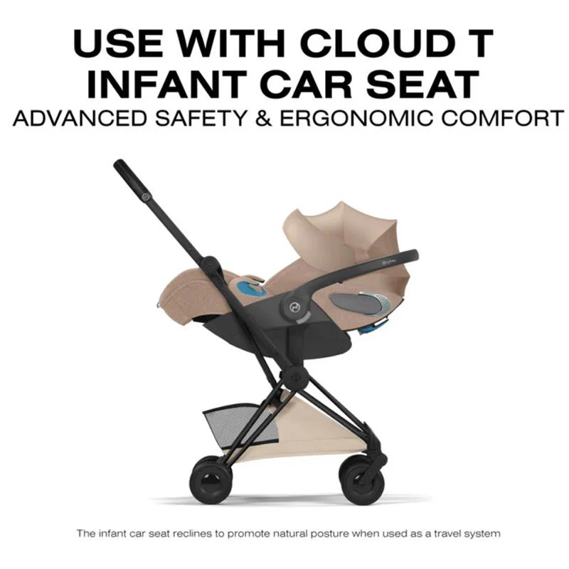 Cybex Platinum Coya Stroller Style Collection, Matte Black Frame/Cozy Beige Lux Seat - Image 9