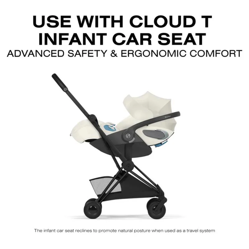 Cybex Platinum Coya Stroller Style Collection, Matte Black Frame/Off White Lux Seat - Image 8