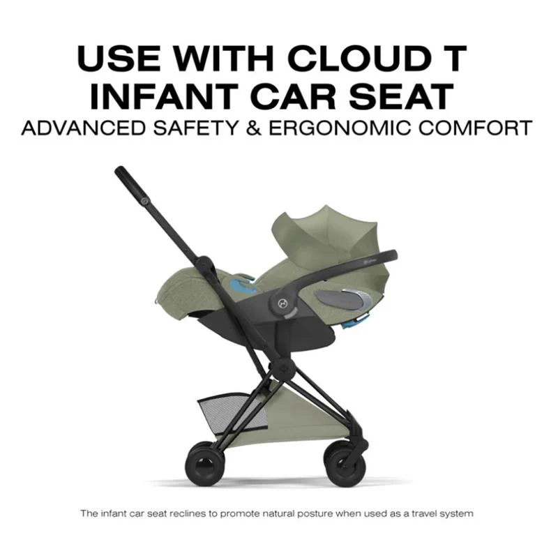 Cybex Platinum Coya Stroller Style Collection, Matte Black Frame/Sage Green Lux Seat - Image 9