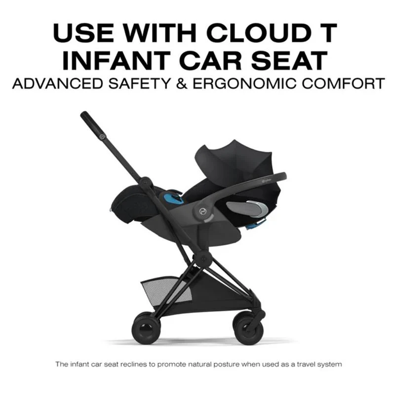 Cybex Platinum Coya Stroller Style Collection, Matte Black Frame/Sepia Black Lux Seat - Image 9