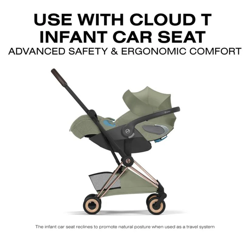 Cybex Platinum Coya Stroller Style Collection, Rose Gold Frame/Sage Green Lux Seat - Image 9