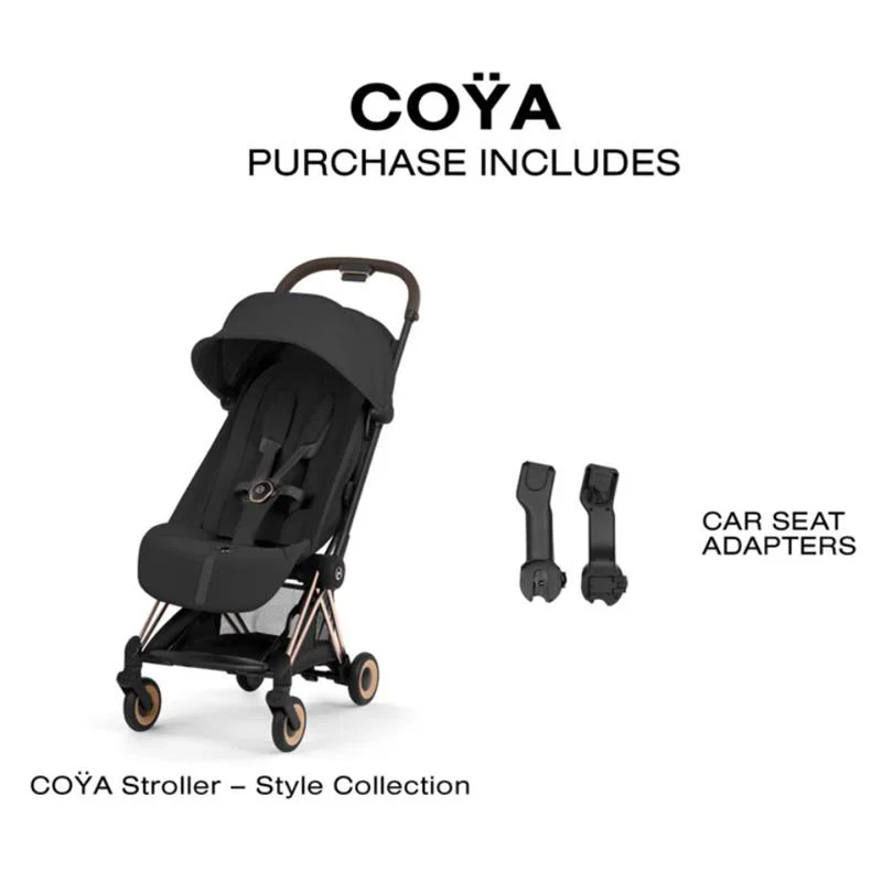 Cybex Platinum Coya Stroller Style Collection, Rose Gold Frame/Sepia Black Lux Seat - Image 7