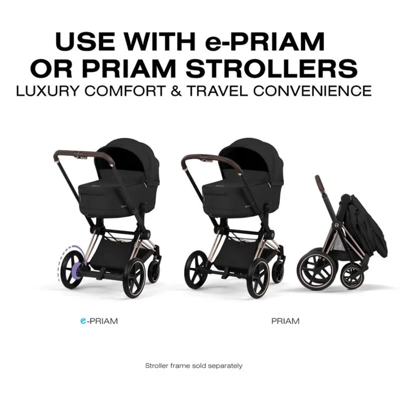 Cybex Priam Fold Lux Carry Cot, Sepia Black - Image 7