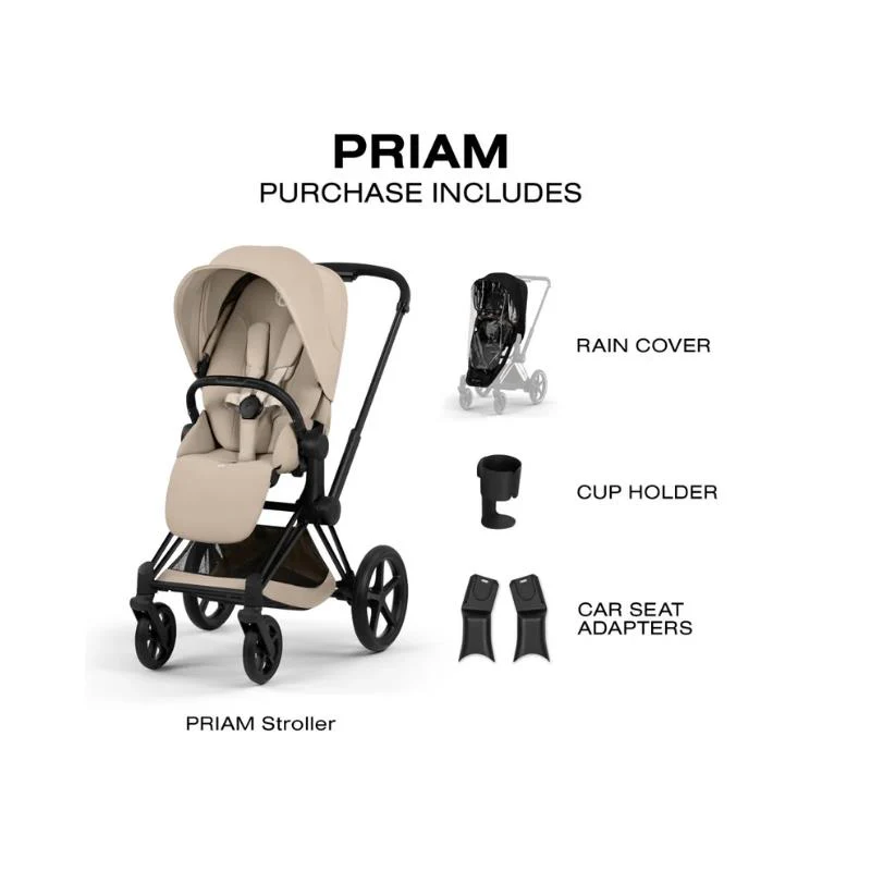 Cybex Priam Stroller Matte Black Frame/Cozy Beige Lux Seat - Image 7