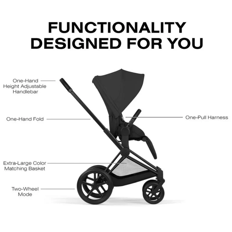 Cybex Priam Stroller Matte Black Frame/Sepia Black Lux Seat - Image 6