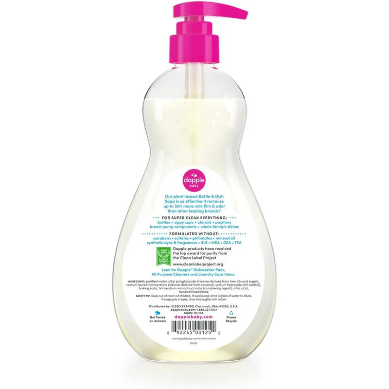 Dapple - Bottle & Dish Liquid, Fragrance-Free 16.9 Oz - Image 5