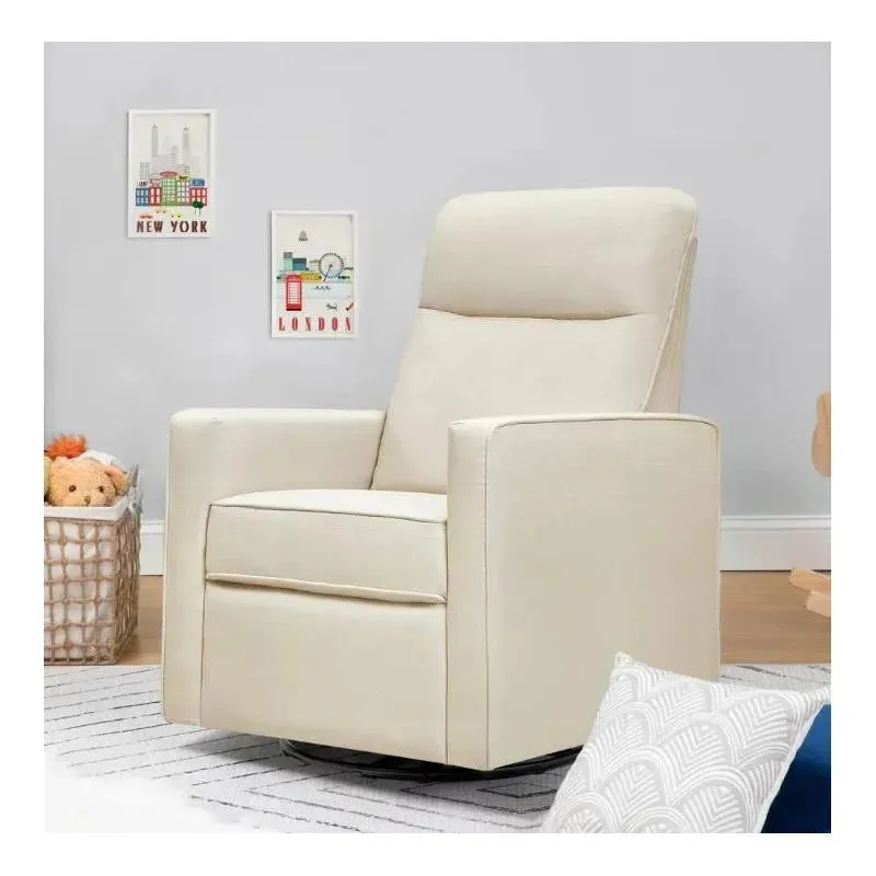 Davinci - Gabby Pillowback Swivel Glider, Natural Oak - Image 2