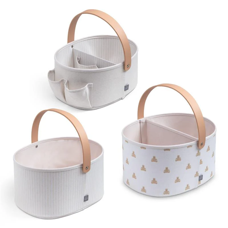 Delta - 3-Pack Nested Fabric Storage Bins With Handles Tan - Image 2