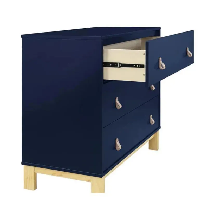 Delta Children - BabyGap Legacy 3 Drawer Dresser with Leather Pulls, Navy/Natural - Image 2