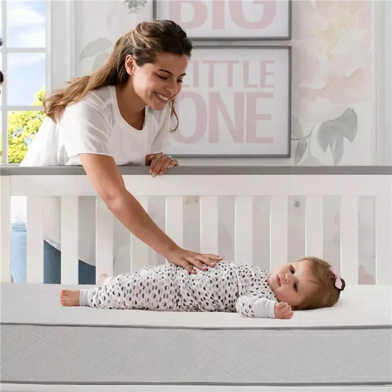 Delta Children - Beautyrest Black Diamond 2 Stage Crib and Toddler Mattress - White - Image 3