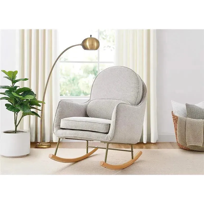 Delta Children - Ella Rocker with LiveSmart Evolve Fabric, Limestone Grey - Image 2