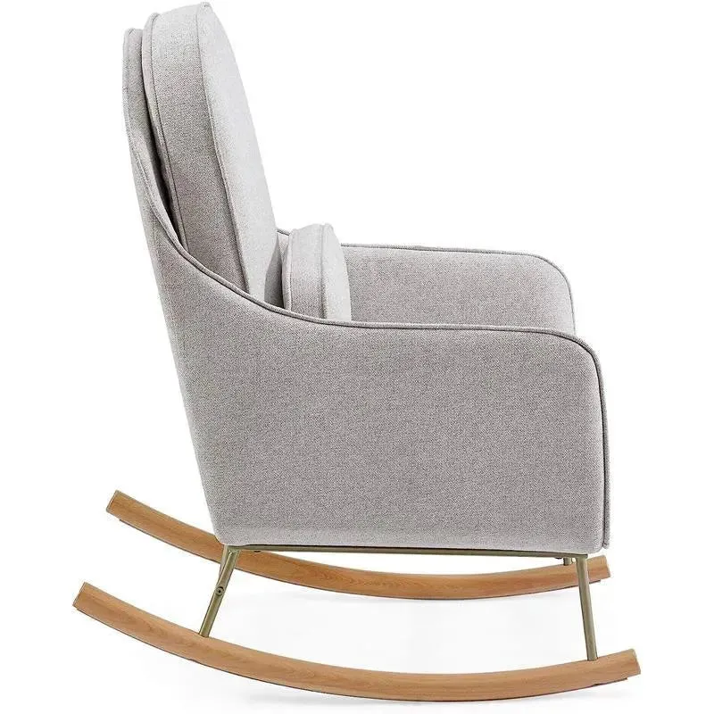 Delta Children - Ella Rocker with LiveSmart Evolve Fabric, Limestone Grey - Image 4