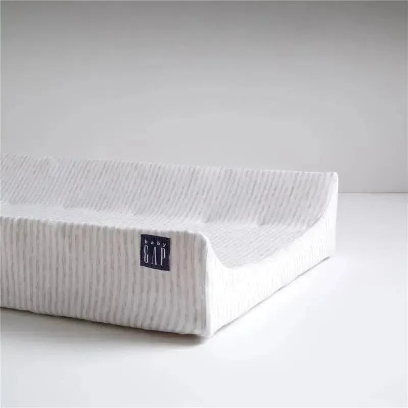 Delta Children - Gap BabyGap Contoured Changing Pad with Cooling Cover, Grey Stripe - Image 3