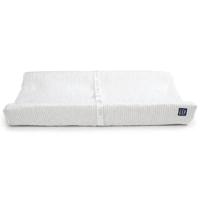 Delta Children - Gap BabyGap Contoured Changing Pad with Cooling Cover, Grey Stripe - Image 8