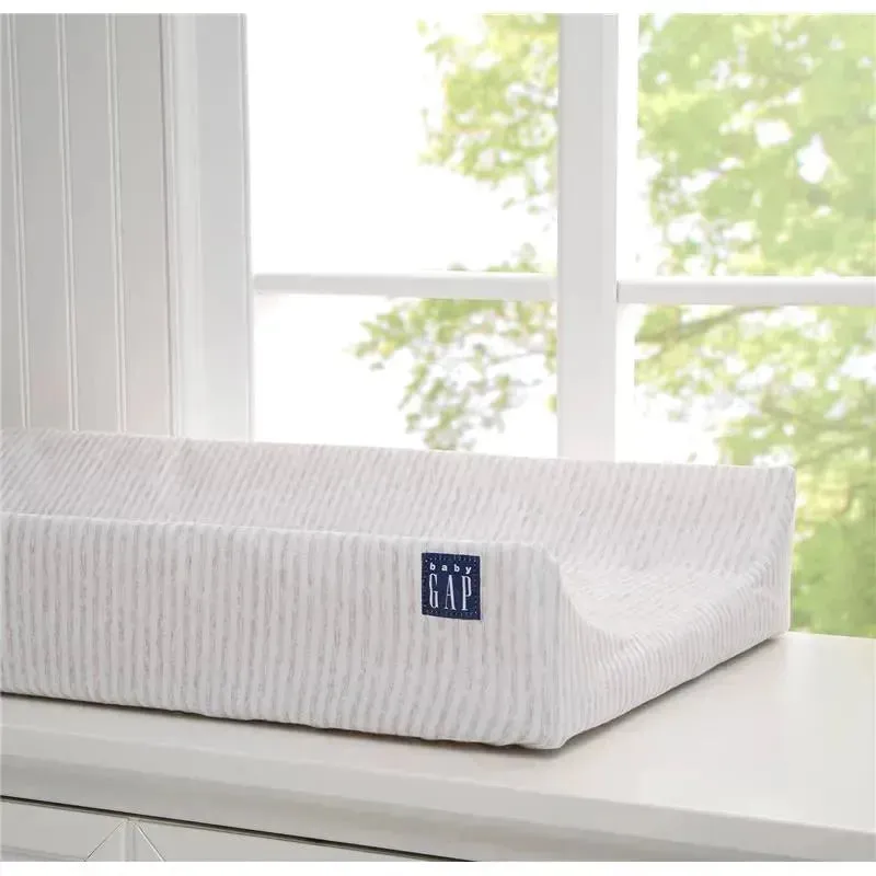 Delta Children - Gap BabyGap Contoured Changing Pad with Cooling Cover, Grey Stripe - Image 9