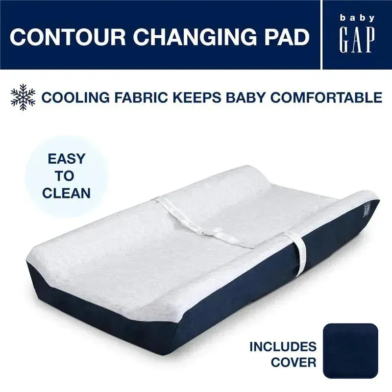 Delta Children - Gap BabyGap Contoured Changing Pad with Cooling Cover, Navy - Image 3