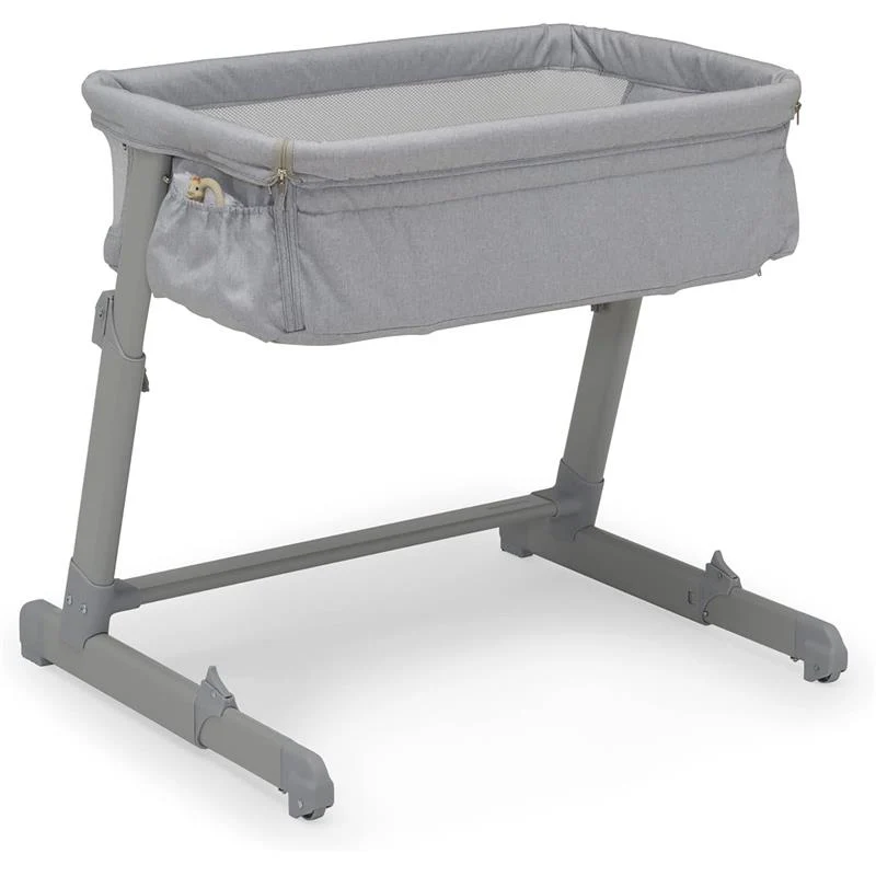 Delta - Whisper Bedside Bassinet, Grey Stripes - Image 3