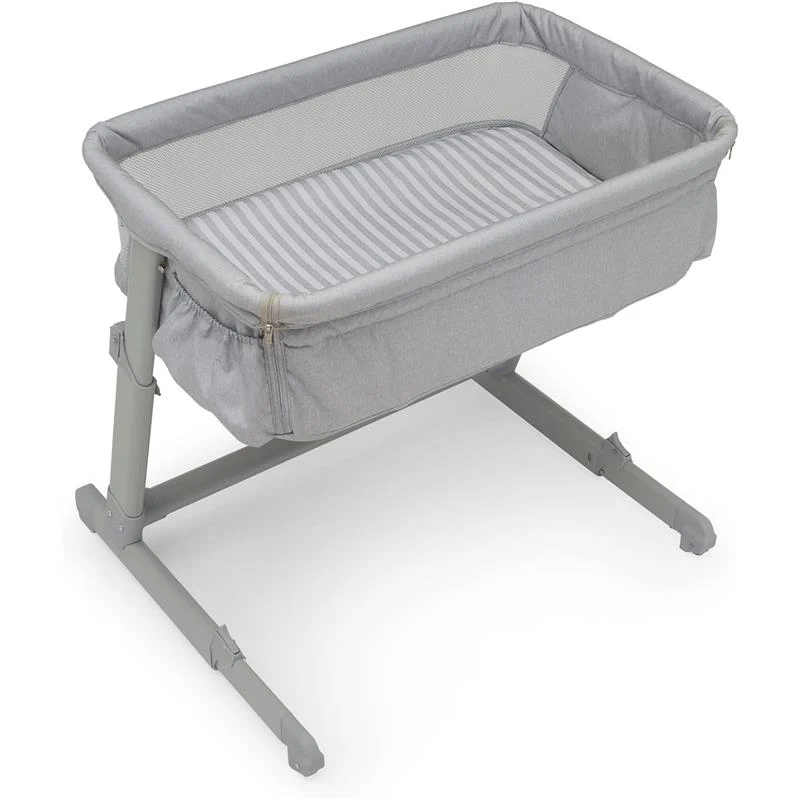 Delta - Whisper Bedside Bassinet, Grey Stripes - Image 6