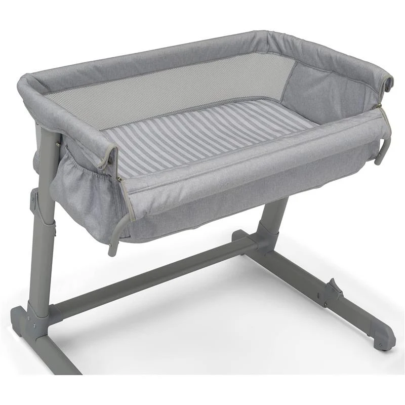 Delta - Whisper Bedside Bassinet, Grey Stripes - Image 8